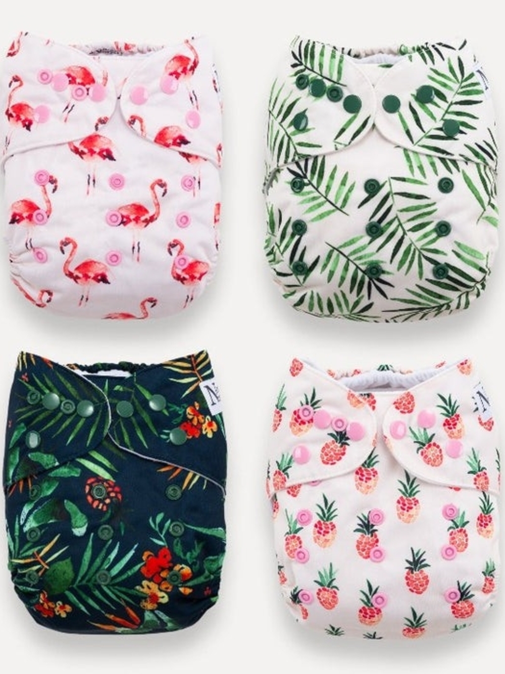 NORA'S NURSERY - Set of 4 Hollywood Print Cloth Diaper Shells with Inserts